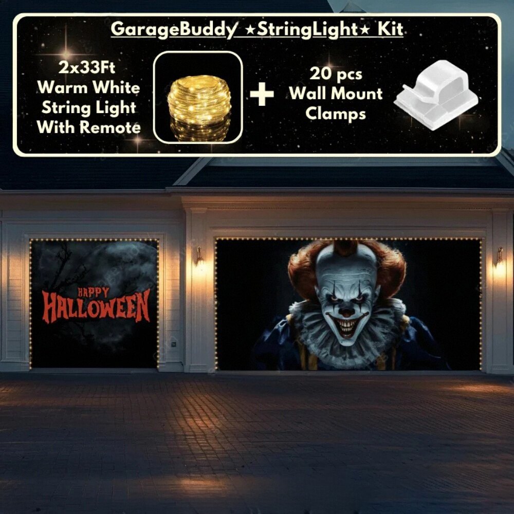 Creepy Clown Halloween Garage Door Covers HC001