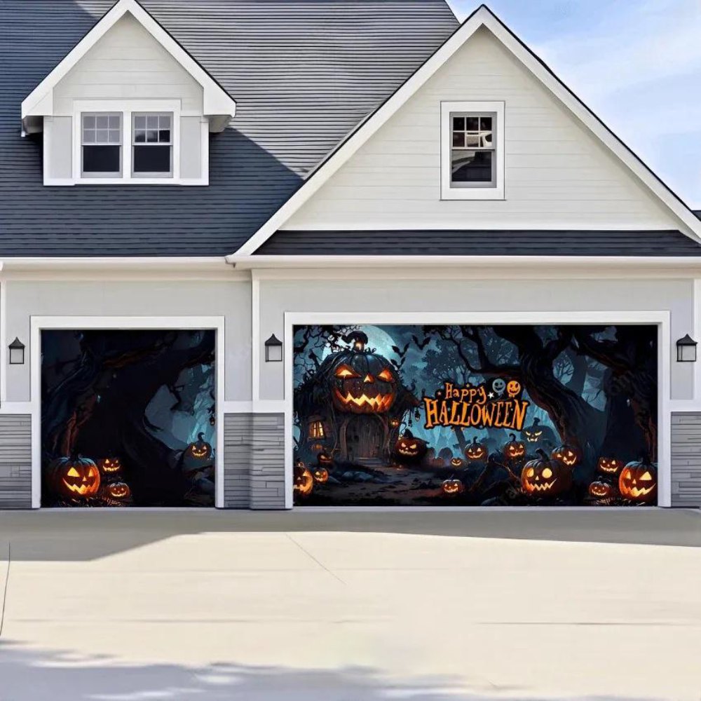 Pumpkin House Halloween Garage Door Covers HC002