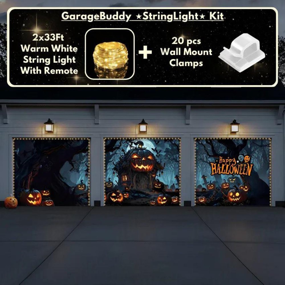 Pumpkin House Halloween Garage Door Covers HC002