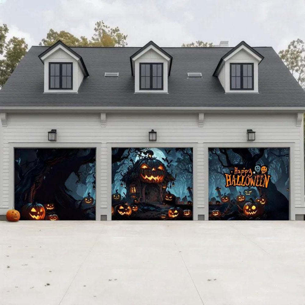 Pumpkin House Halloween Garage Door Covers HC002