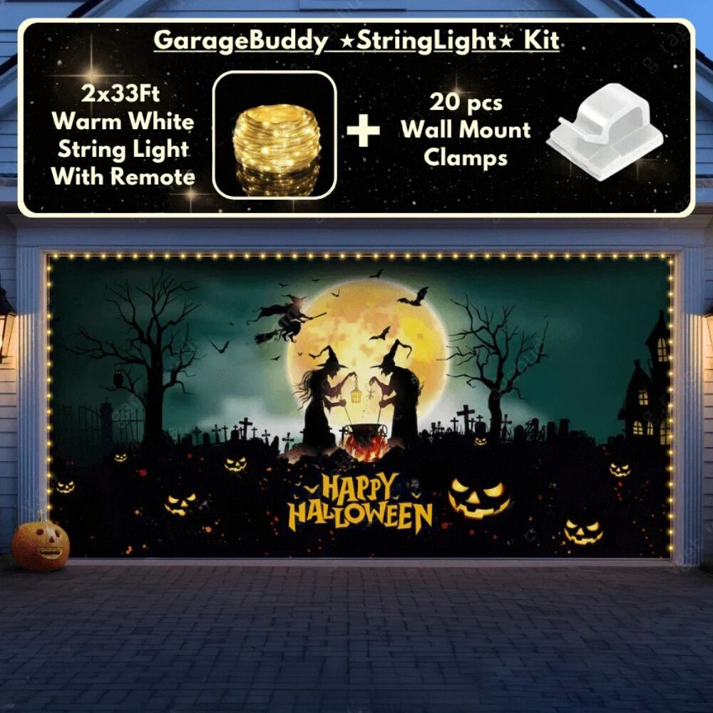 Graveyard Scene Halloween Garage Door Covers HC009