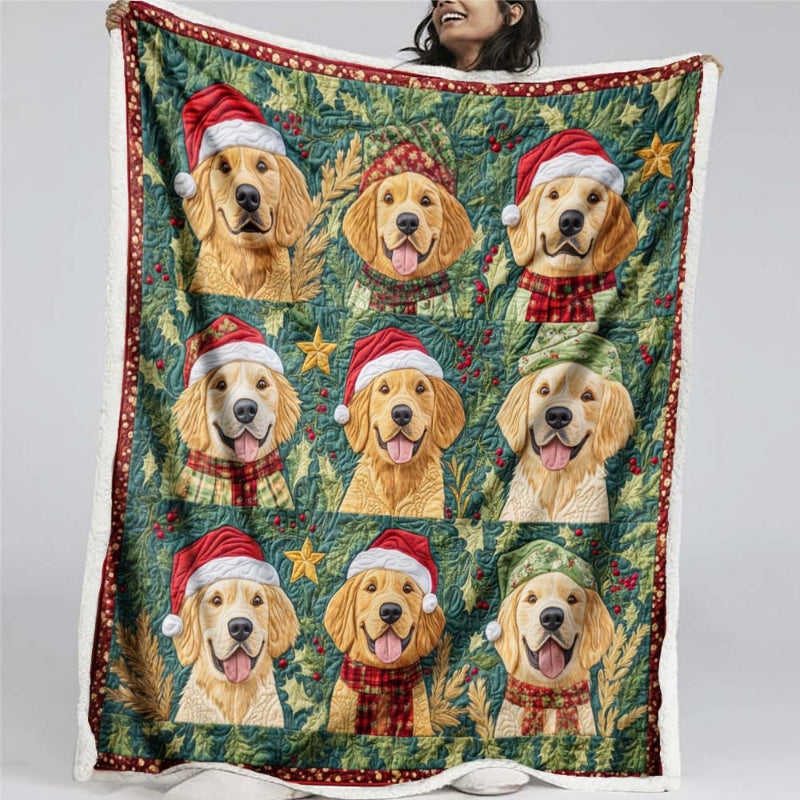 Christmas Golden Retriever Blanket-F595