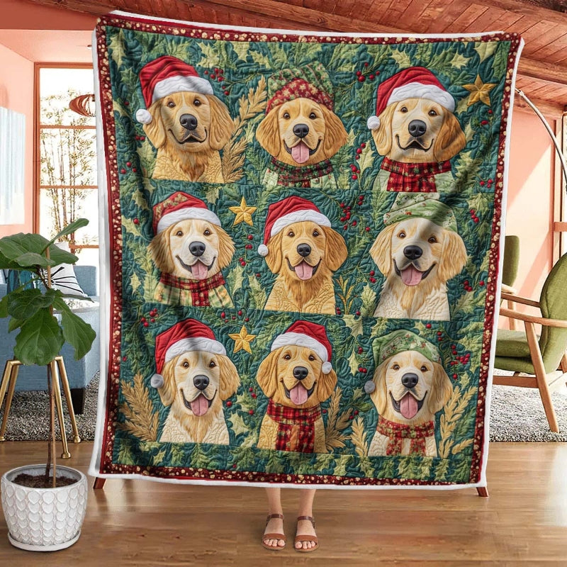 Christmas Golden Retriever Blanket-F595