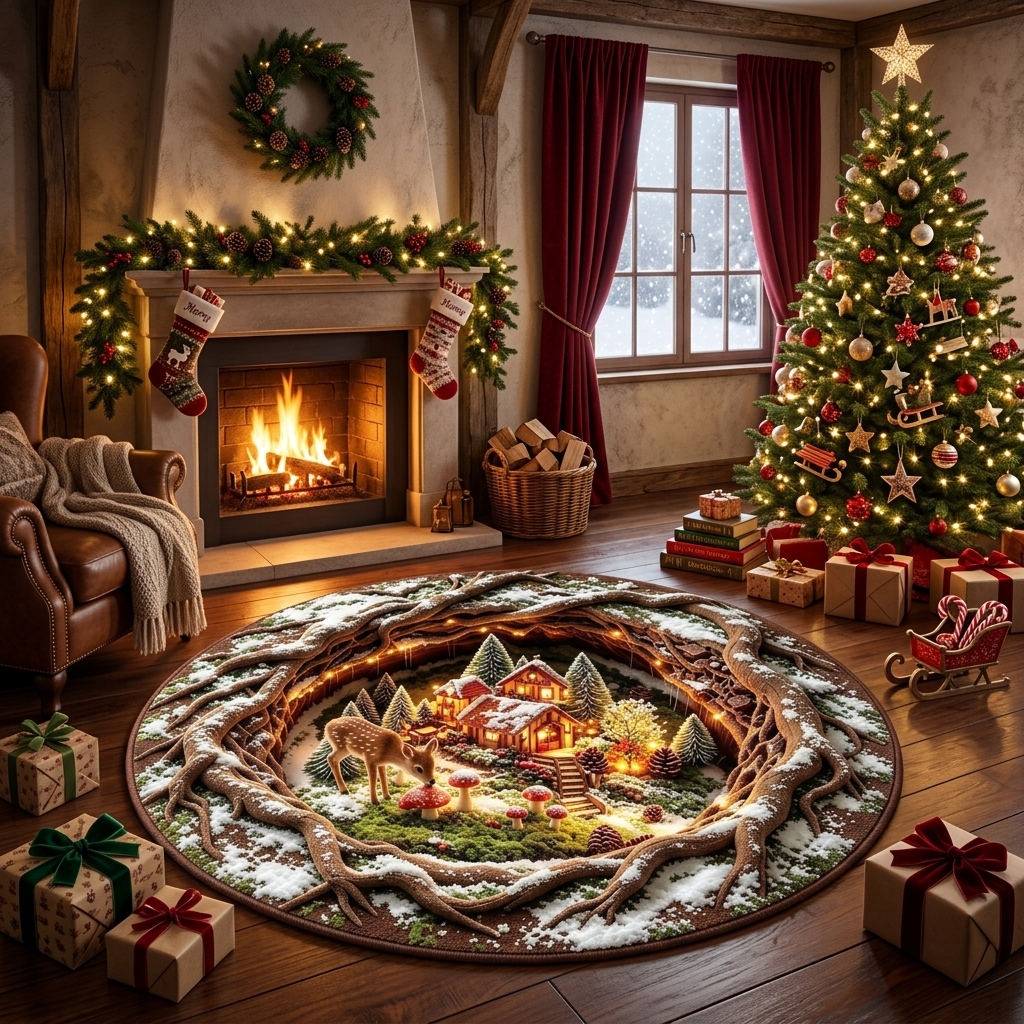 Forest Town Round Rug -J112