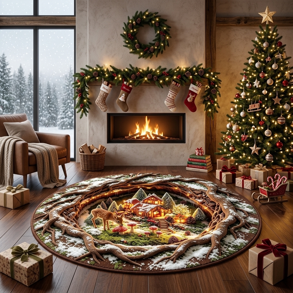 Forest Town Round Rug -J112