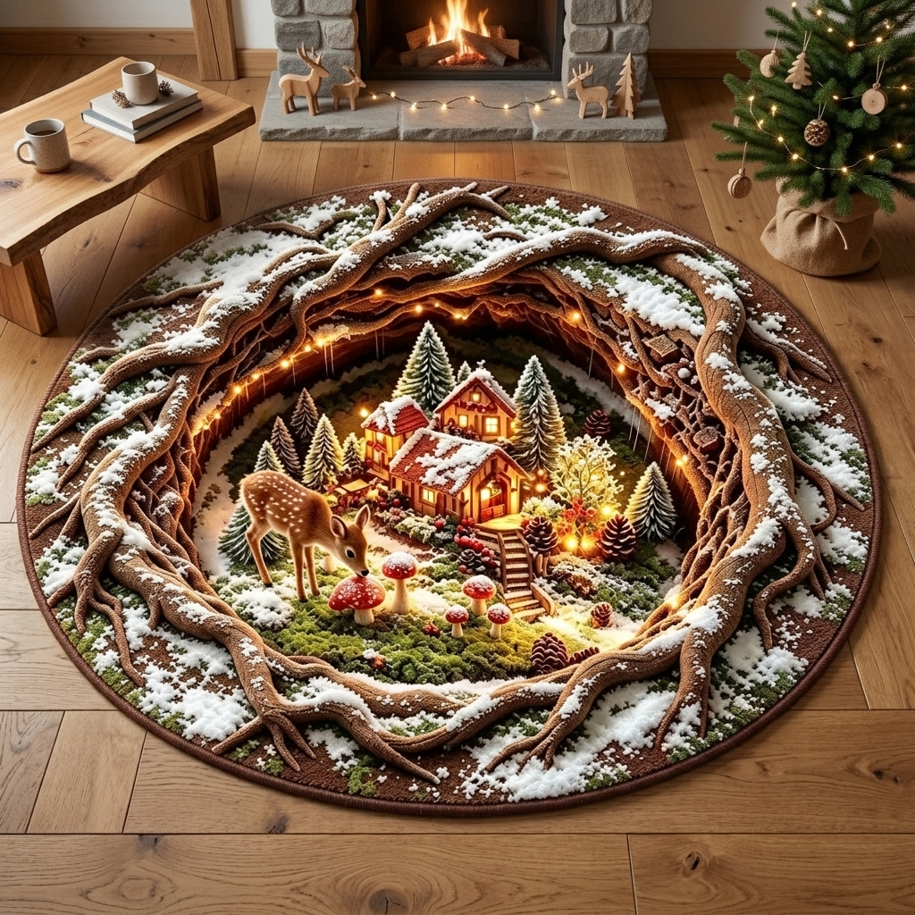 Forest Town Round Rug -J112