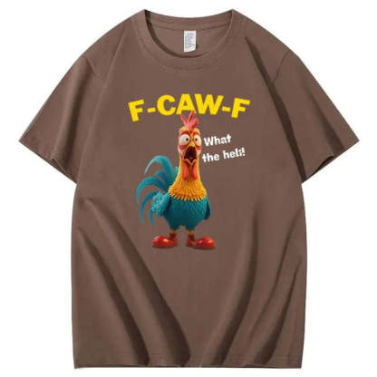 F-Caw-F What The Heli Crazy Chicken Pattern T-Shirt