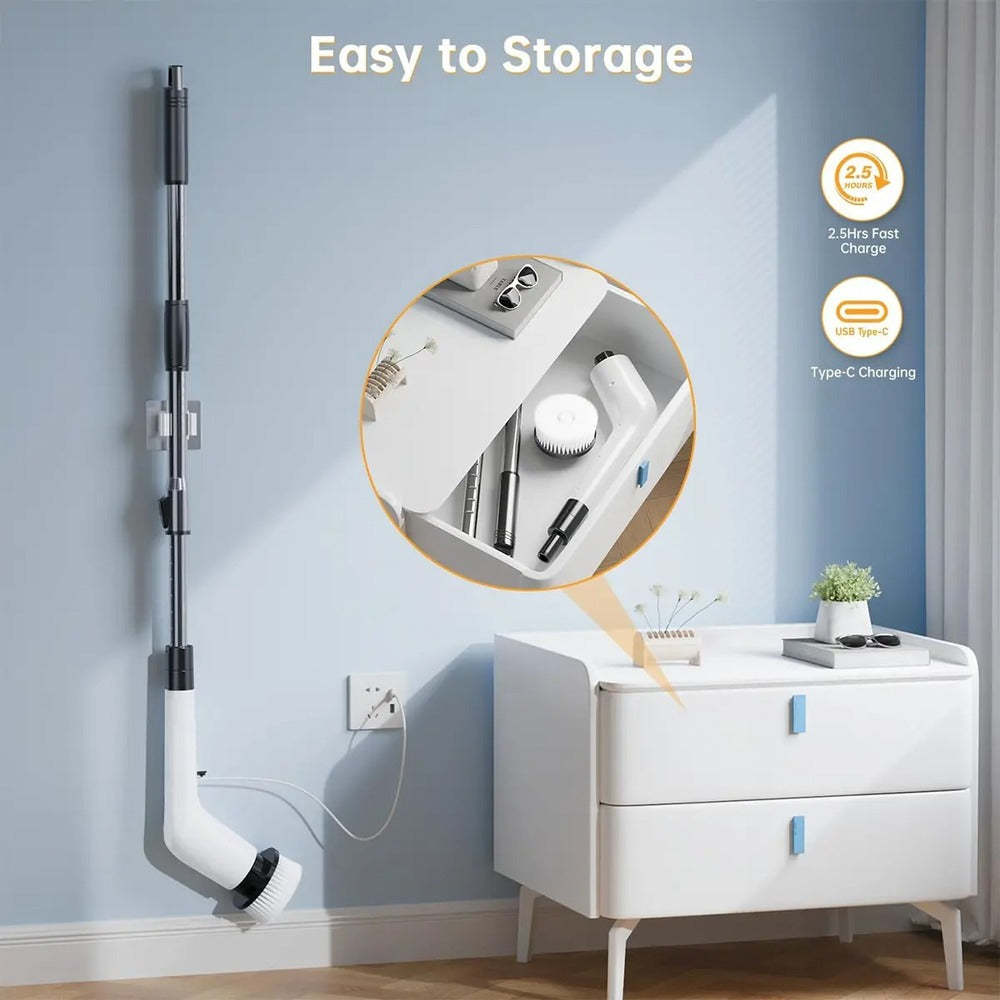 Cordless Electric Spin Scrubber - Upgraded Shower Spin Scrubber Kit