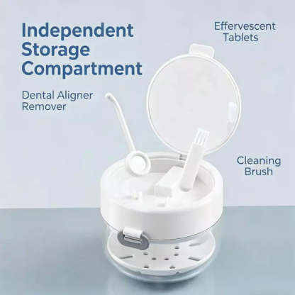 Small cleaning brush included with the retainer storage case