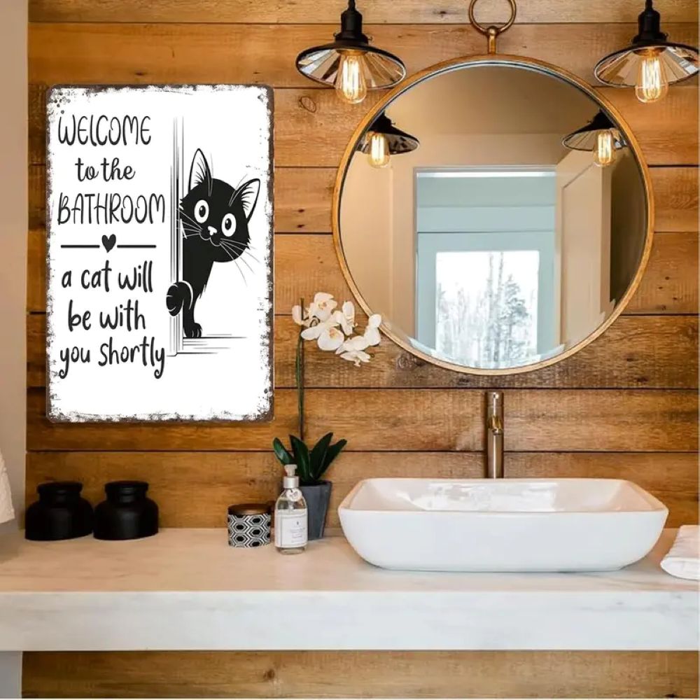 Vintage Black & White Humor Metal Sign