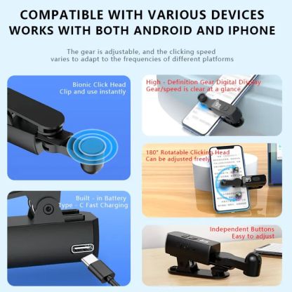 USB Auto Clicker for Smartphones – 99-Speed Adjustable Automatic Tapper