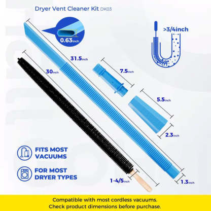 Dryer Vent Cleaner Kit - Quick Lint Remover for Deep Cleaning Machine