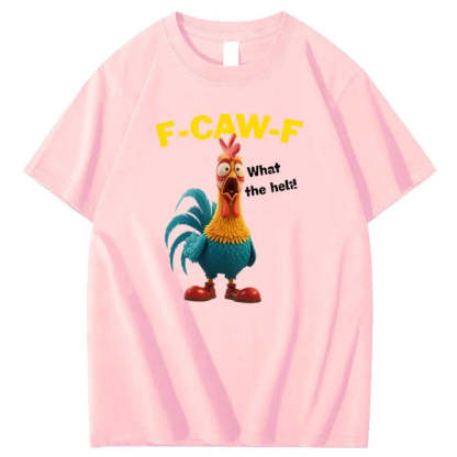 F-Caw-F What The Heli Crazy Chicken Pattern T-Shirt