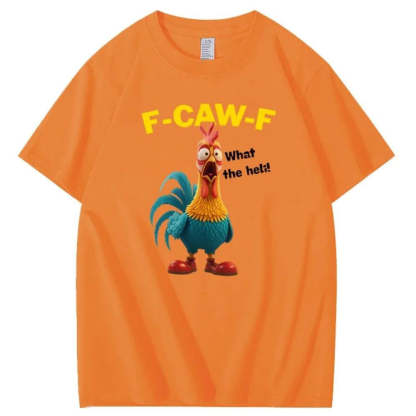 F-Caw-F What The Heli Crazy Chicken Pattern T-Shirt