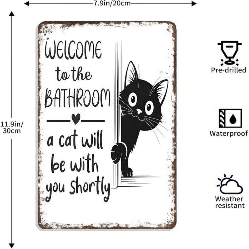 Vintage Black & White Humor Metal Sign