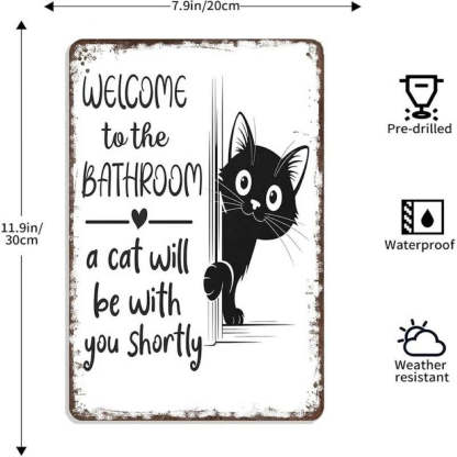 Vintage Black & White Humor Metal Sign