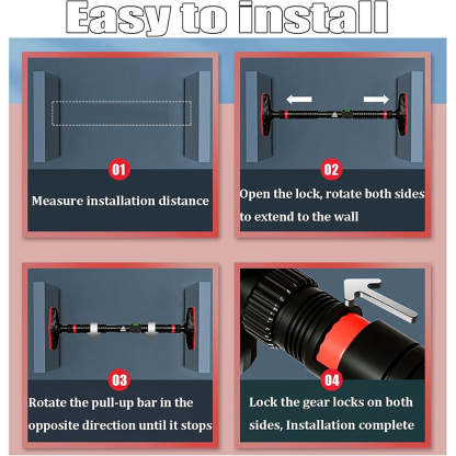 Adjustable Doorway Pull-Up Bar – No-Drill Installation Home Gym Strength Trainer
