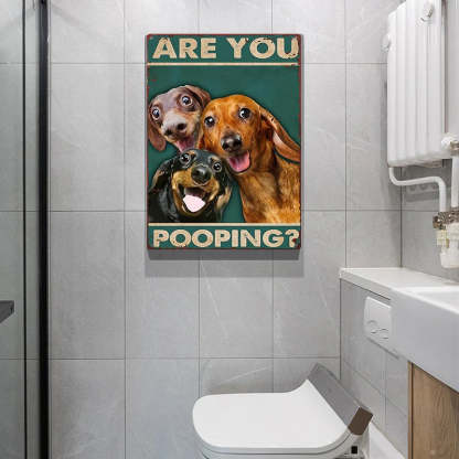 Are You Pooping Funny Dogs - Metal Sign - Gifts For Pet Lovers Personalized Custom Metal Sign-Jolura