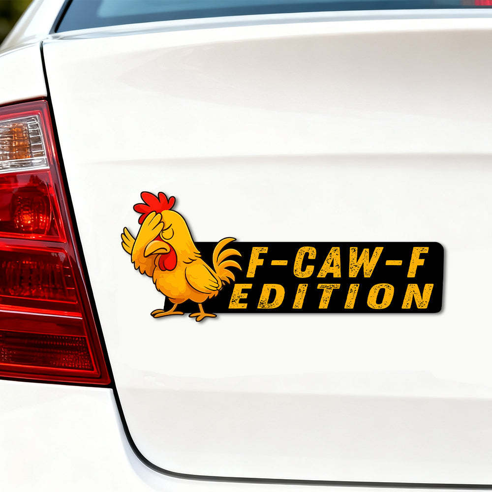 F-CAW-F Fun Face-Covering Rooster Car Badge Laser Cutting Car Emblem