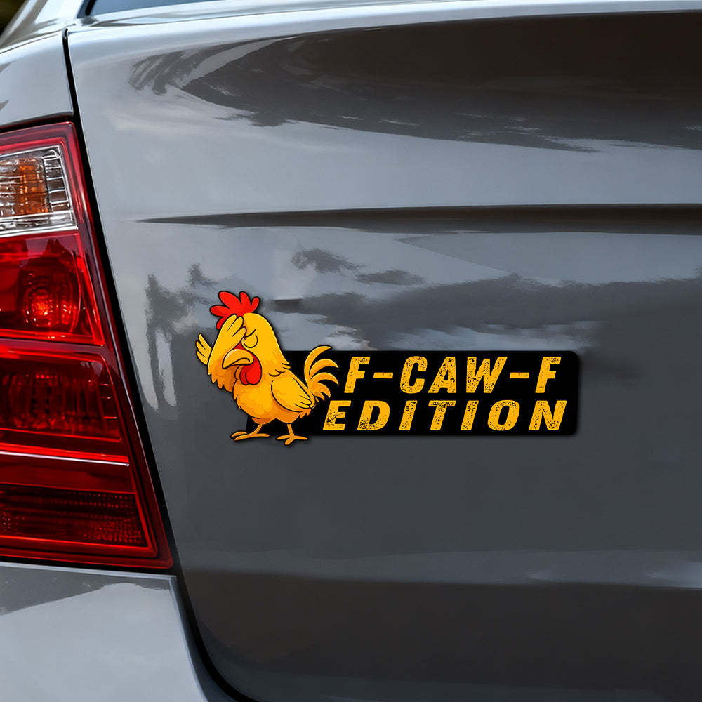 F-CAW-F Fun Face-Covering Rooster Car Badge Laser Cutting Car Emblem