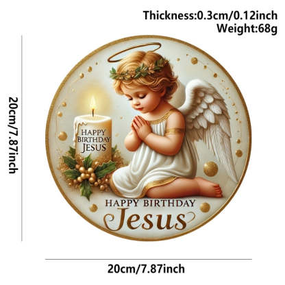 Classic Style The Holy Family Lamb 2D Christmas Nativity Hanging Ornaments