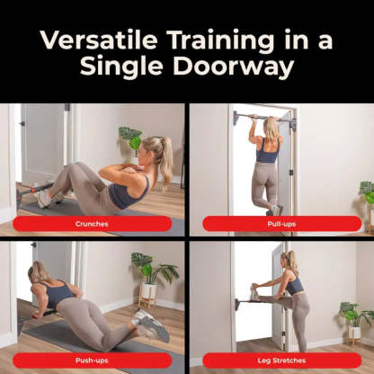 Adjustable Doorway Pull-Up Bar – No-Drill Installation Home Gym Strength Trainer