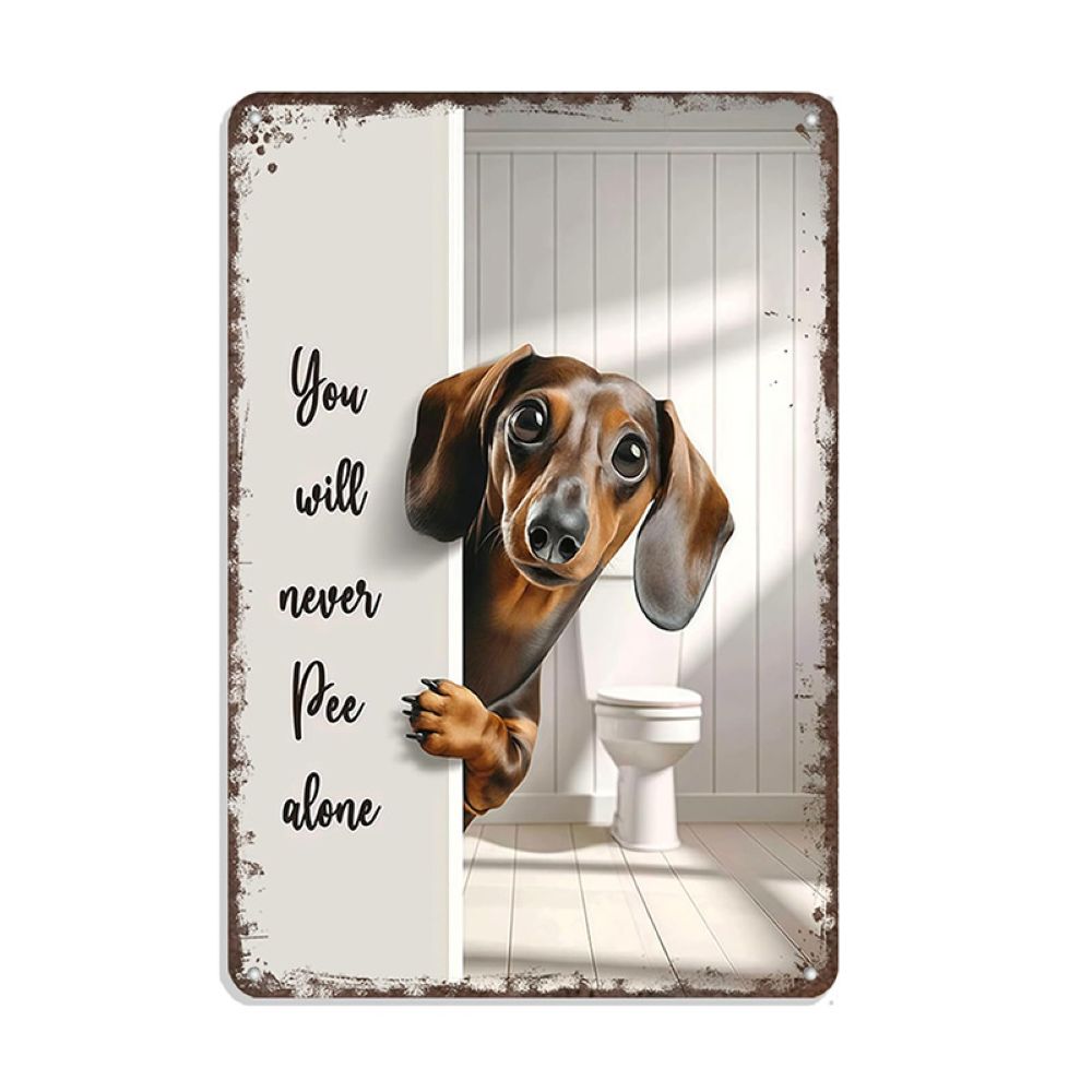 Vintage Black & White Humor Metal Sign