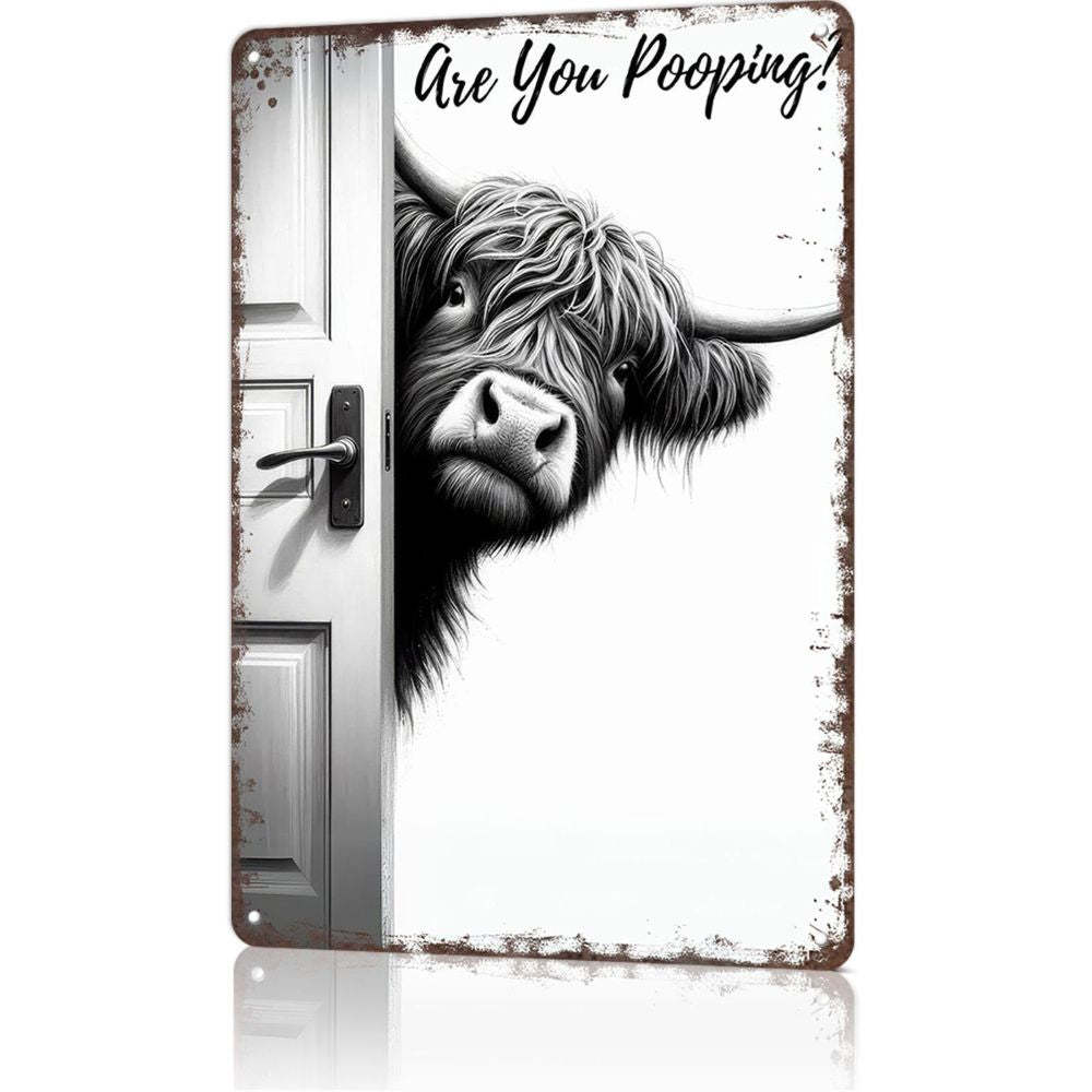 Vintage Black & White Humor Metal Sign