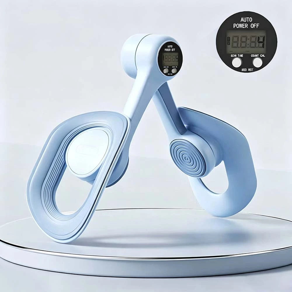 Blue thigh trainer with counting feature