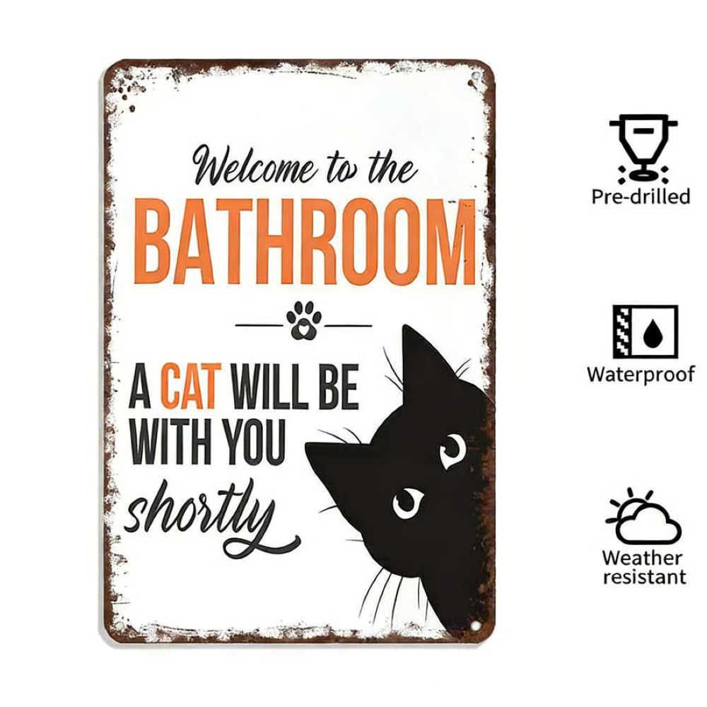 Vintage Black & White Humor Metal Sign
