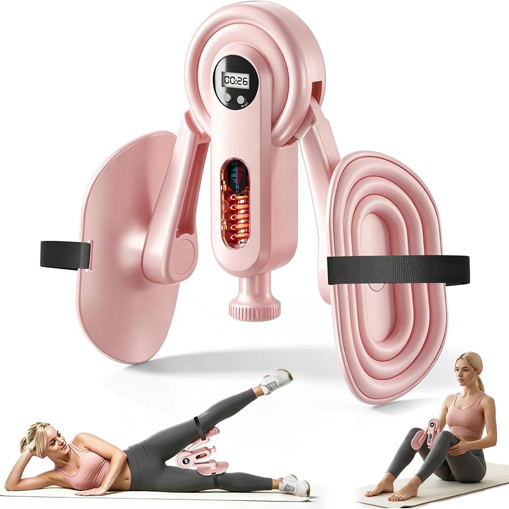 Pink thigh trainer with pressure display