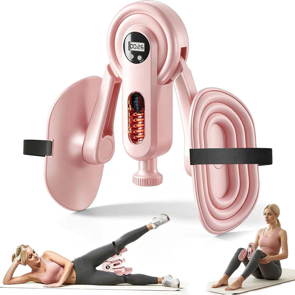 Pink thigh trainer with pressure display
