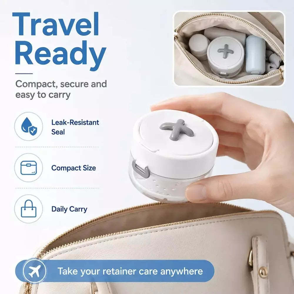 Portable dental retainer case for travel and daily use
