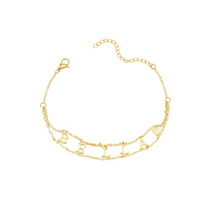 Custom Name Double Chain Bracelet