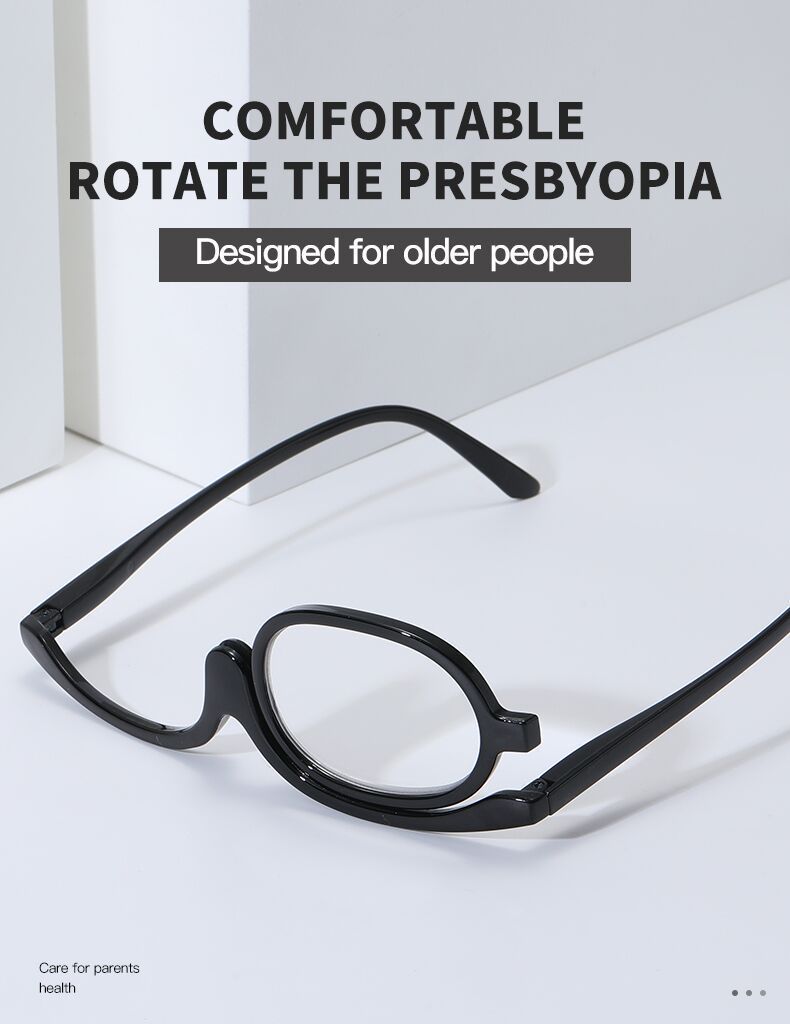 Monocular reading glasses single-lens glasses with makeup mirror for middle-aged and elderly people