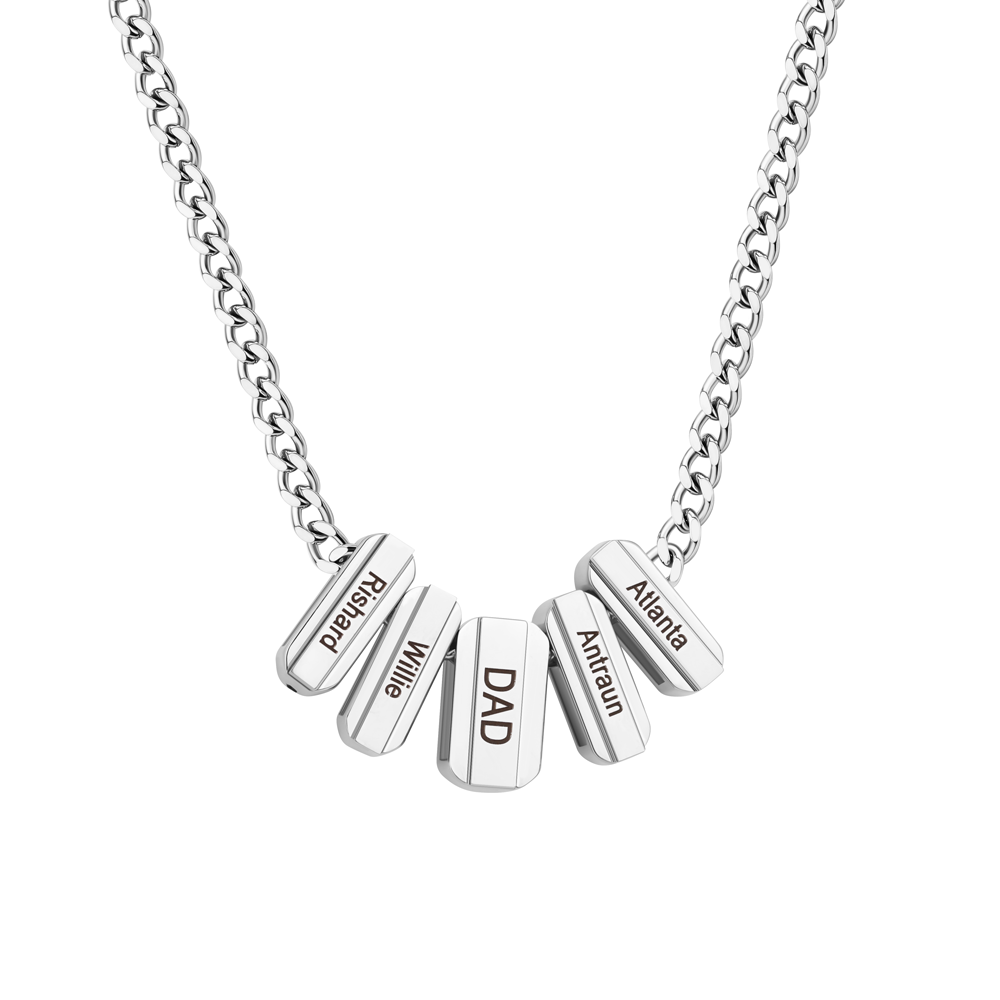 Men's Cuban Necklace With Personalized Diamond Beads Father's Day Gift