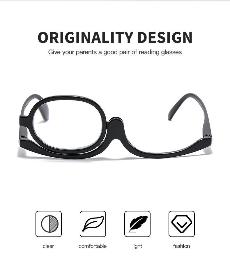 Monocular reading glasses single-lens glasses with makeup mirror for middle-aged and elderly people