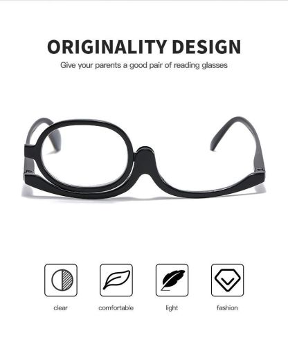 Monocular reading glasses single-lens glasses with makeup mirror for middle-aged and elderly people