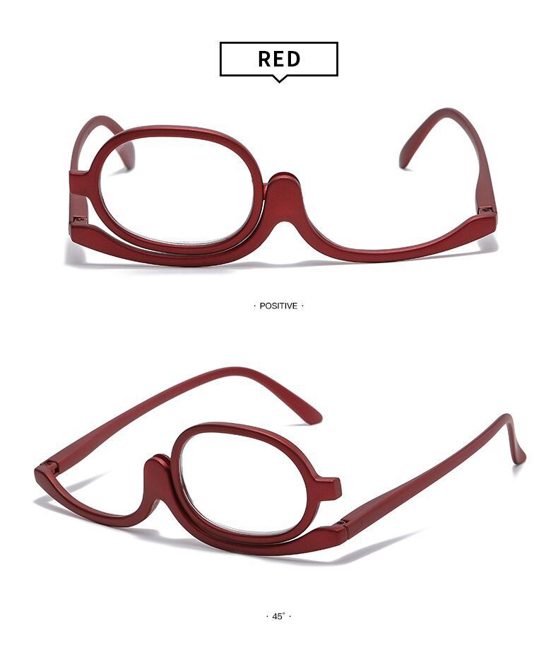 Monocular reading glasses single-lens glasses with makeup mirror for middle-aged and elderly people