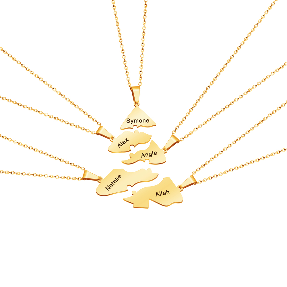 Family/Sibling/BFF Gift Personalized Christmas Tree Puzzle Pieces Necklace/Keychain