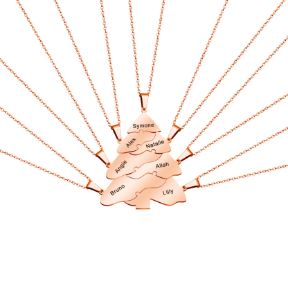 Family/Sibling/BFF Gift Personalized Christmas Tree Puzzle Pieces Necklace/Keychain