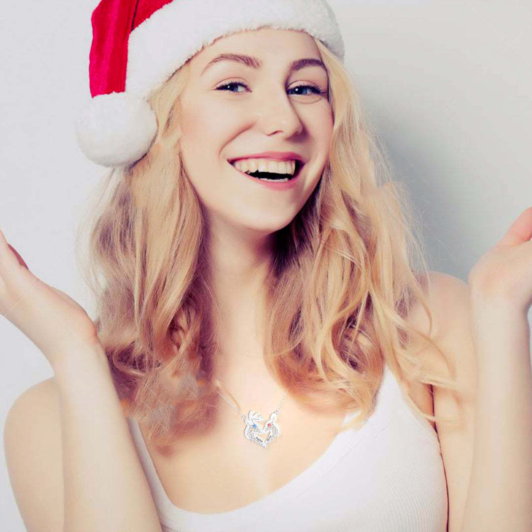 Couple Deer Custom Name Necklace