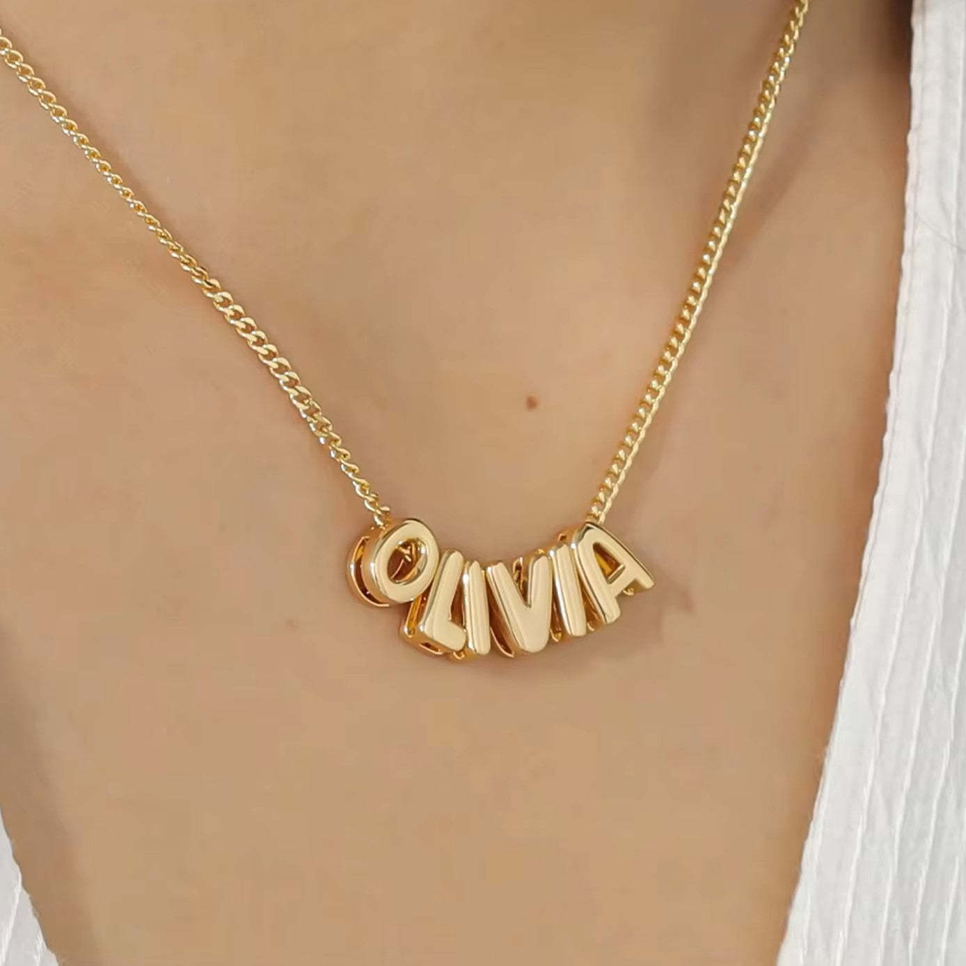 Buy 1 Get 2 FREE🎁Bubble Name Necklace