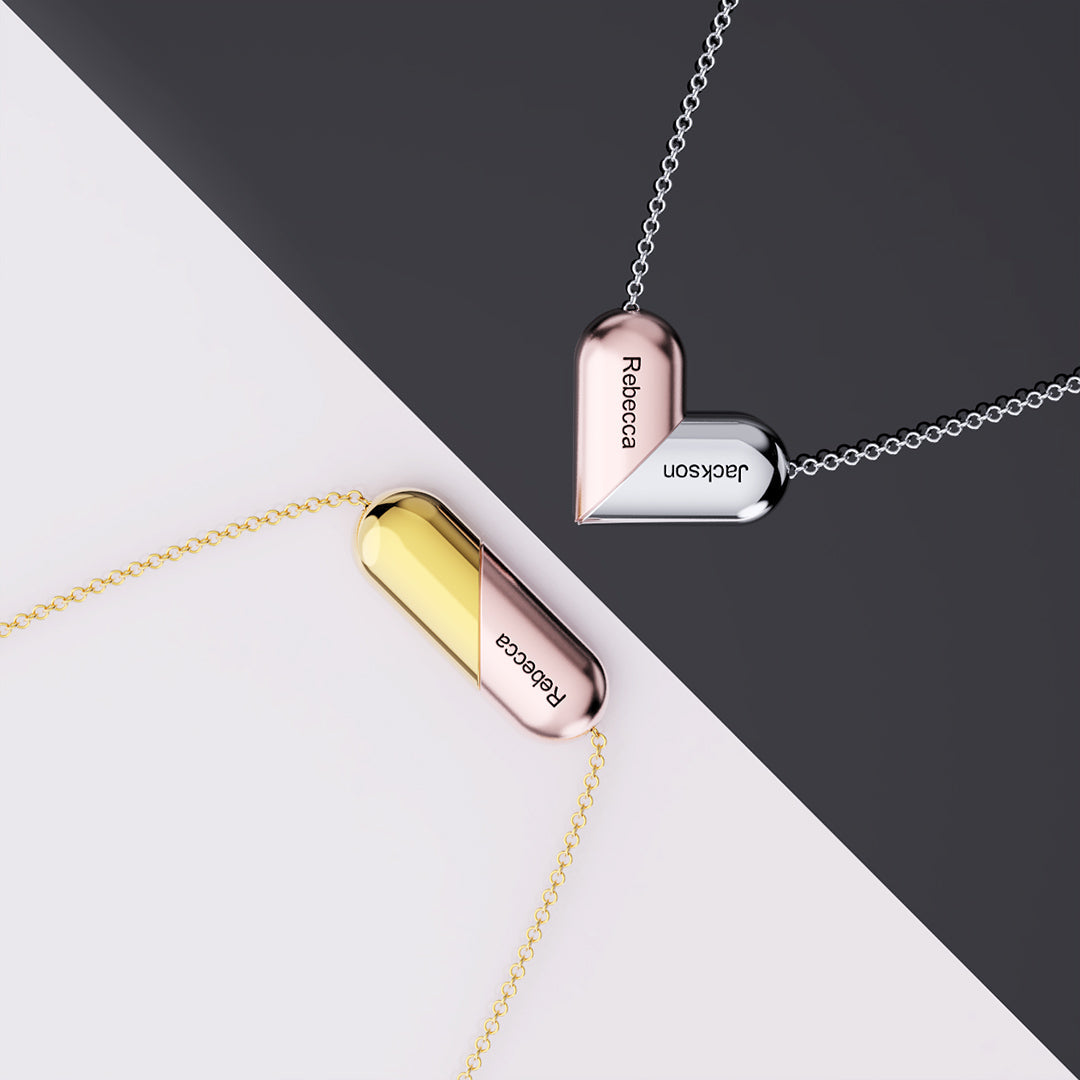 Couple Customized Rotating Deformation Necklace