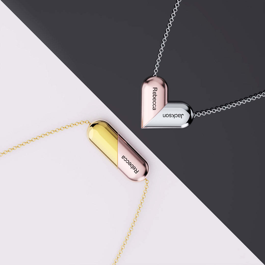 Couple Customized Rotating Deformation Necklace