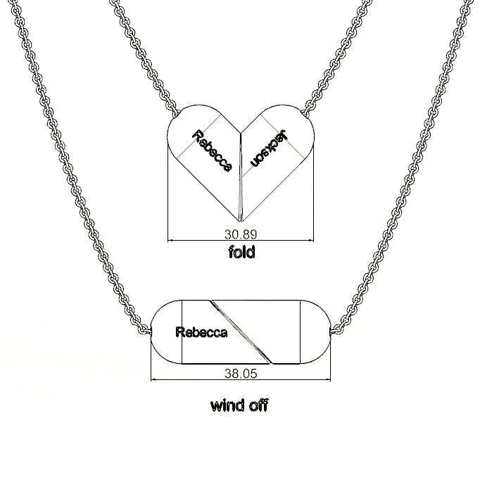 Couple Customized Rotating Deformation Necklace