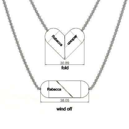 Couple Customized Rotating Deformation Necklace