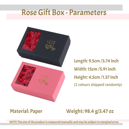 Enchanted Rose Jewelry Box Gift Package Black Pink