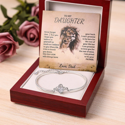 To My Daughter from Dad Love Knot Bracelet "Never Forget That I Love You"
