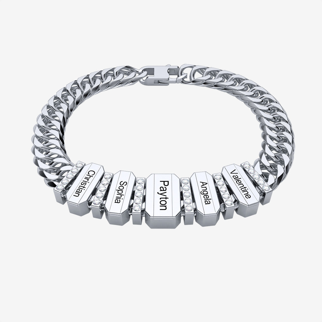 Christmas Gift Cuba Link Men's Bracelet With Personalized Diamond Beads
